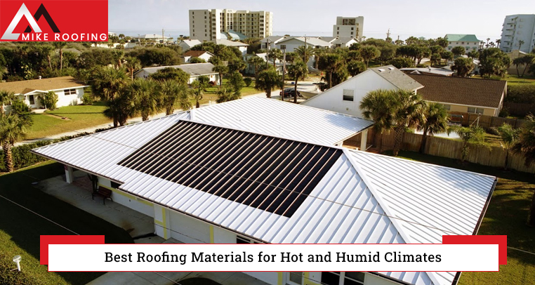 Exterior view of a house with a completed roof in a hot and humid climate.